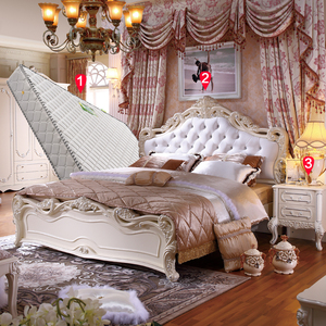 法式奢华公主床 成套家具 法式床+床垫+床头柜