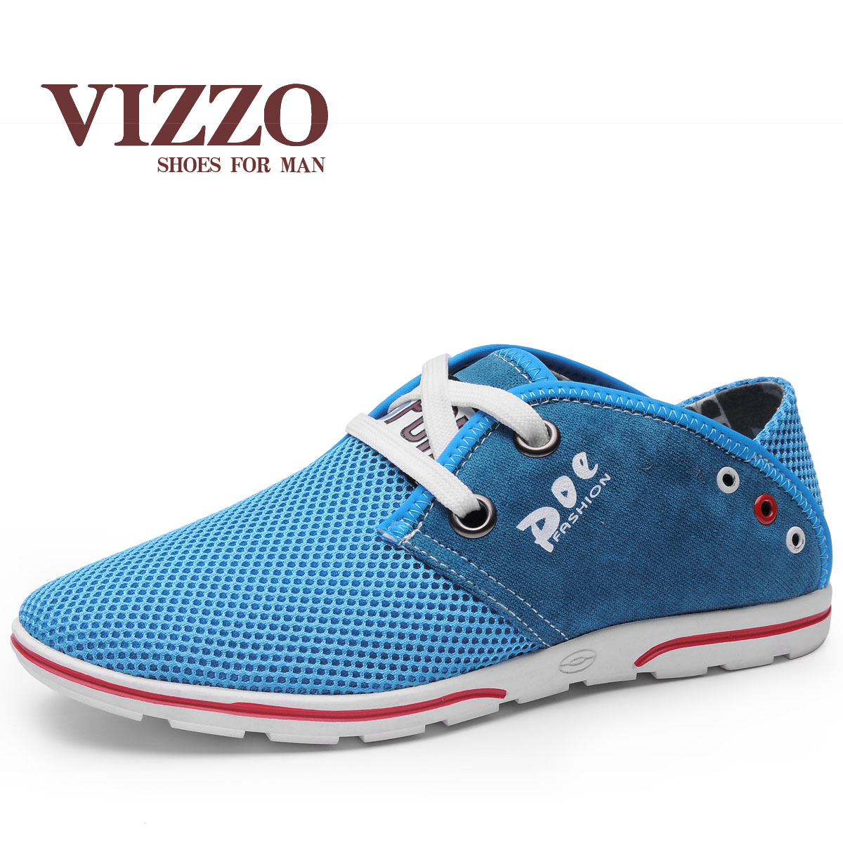 威卓 夏季透气网面休闲鞋 男士网眼日常休闲男