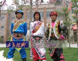 羌族纳西族服装男装服饰演出表演舞蹈服56个民族传统服装