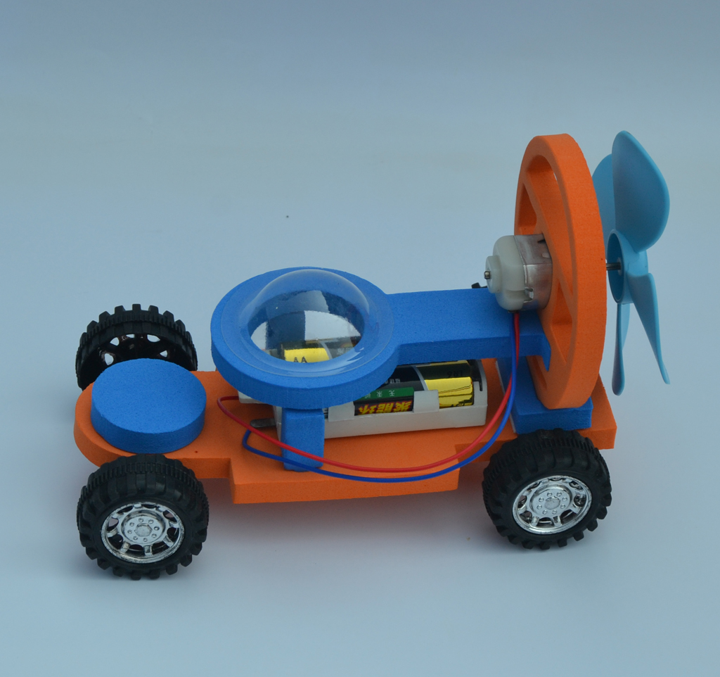智力科技小制作风力小车\/益智DIY玩具 小学生圣