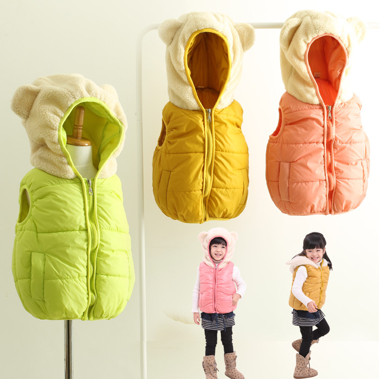 2014童装<em>秋冬</em>新款 男童<em>女童马甲加厚</em> 儿童<em>可爱</em>