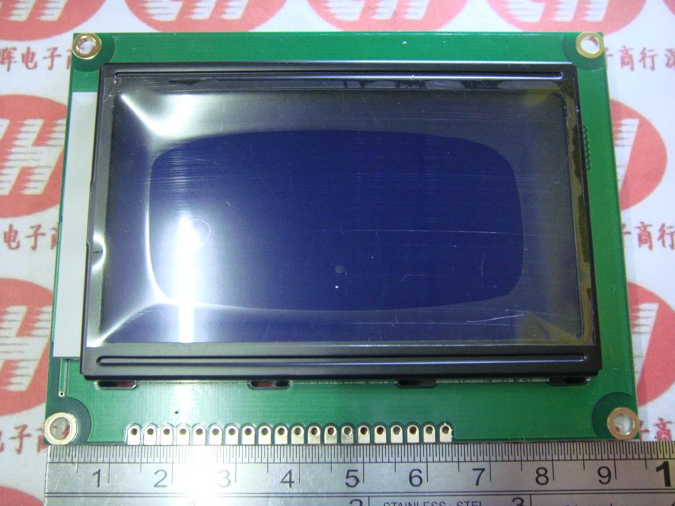 5V蓝屏 12864 蓝底白字体LCD液晶屏 带中文字