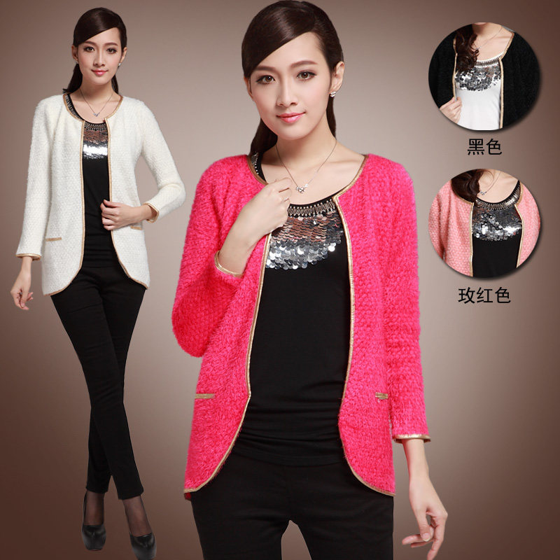 <em>女针织开衫</em>春秋<em>短装外套</em>百搭毛衣<em>外套</em>年轻妈妈