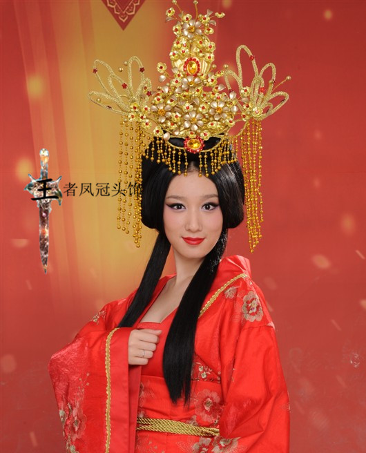 古装精美头饰宫廷贵妃高档头饰发饰古装帽子新娘婚服凤冠头饰发饰