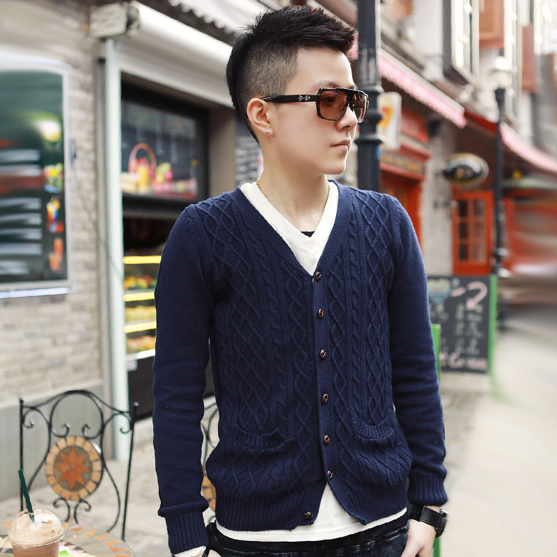 男装特区 纯棉长袖<em>开衫</em>黄色<em>深蓝色</em>2013休闲水