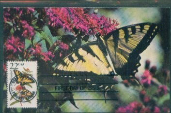 PA4147美国1987州动物蝴蝶金凤蝶自制极限片