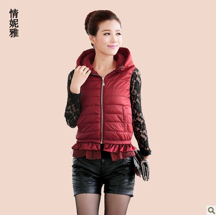 江南布衣2013<em>冬装</em>新款<em>女士</em>休闲<em>黑色马甲</em>秋装