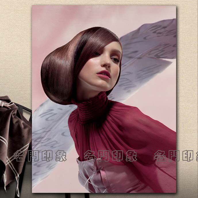 模特彩妆美女复古<em>发型屋</em>发廊装饰墙背景个性美