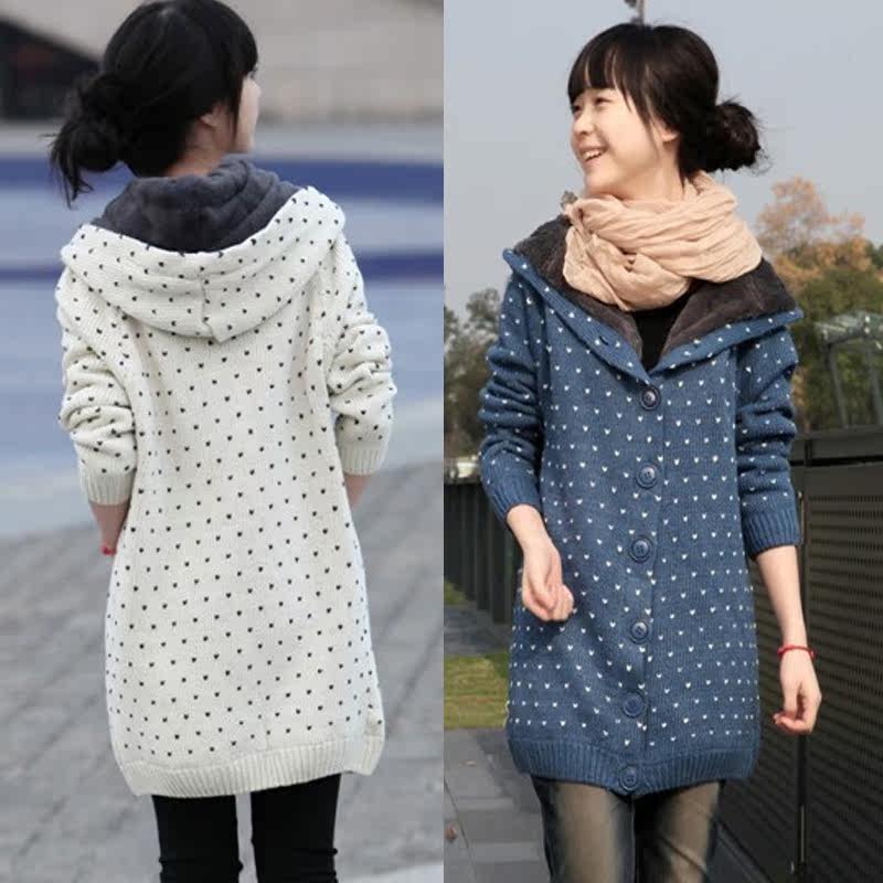 美特斯邦威2013女装韩版<em>宽松大码长款</em>加厚毛