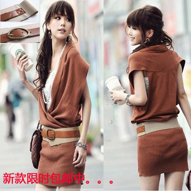 新款春装欧洲站连衣裙个性V领长款背心<em>马甲包</em>