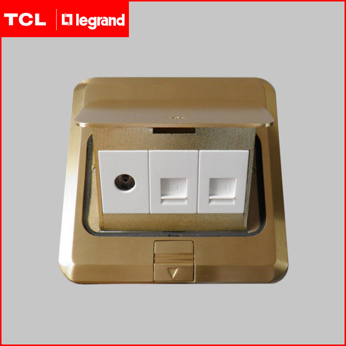 tcl全铜地插座 电视 电脑 电话地插座 legrand罗格朗地插座正品