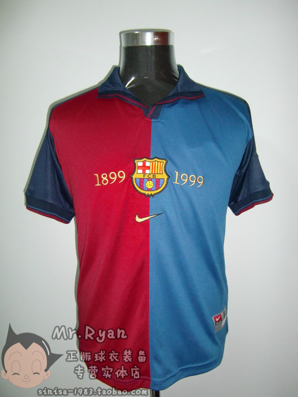 【1999 巴塞罗那 \/ 巴萨 百年纪念版 主场球衣 复