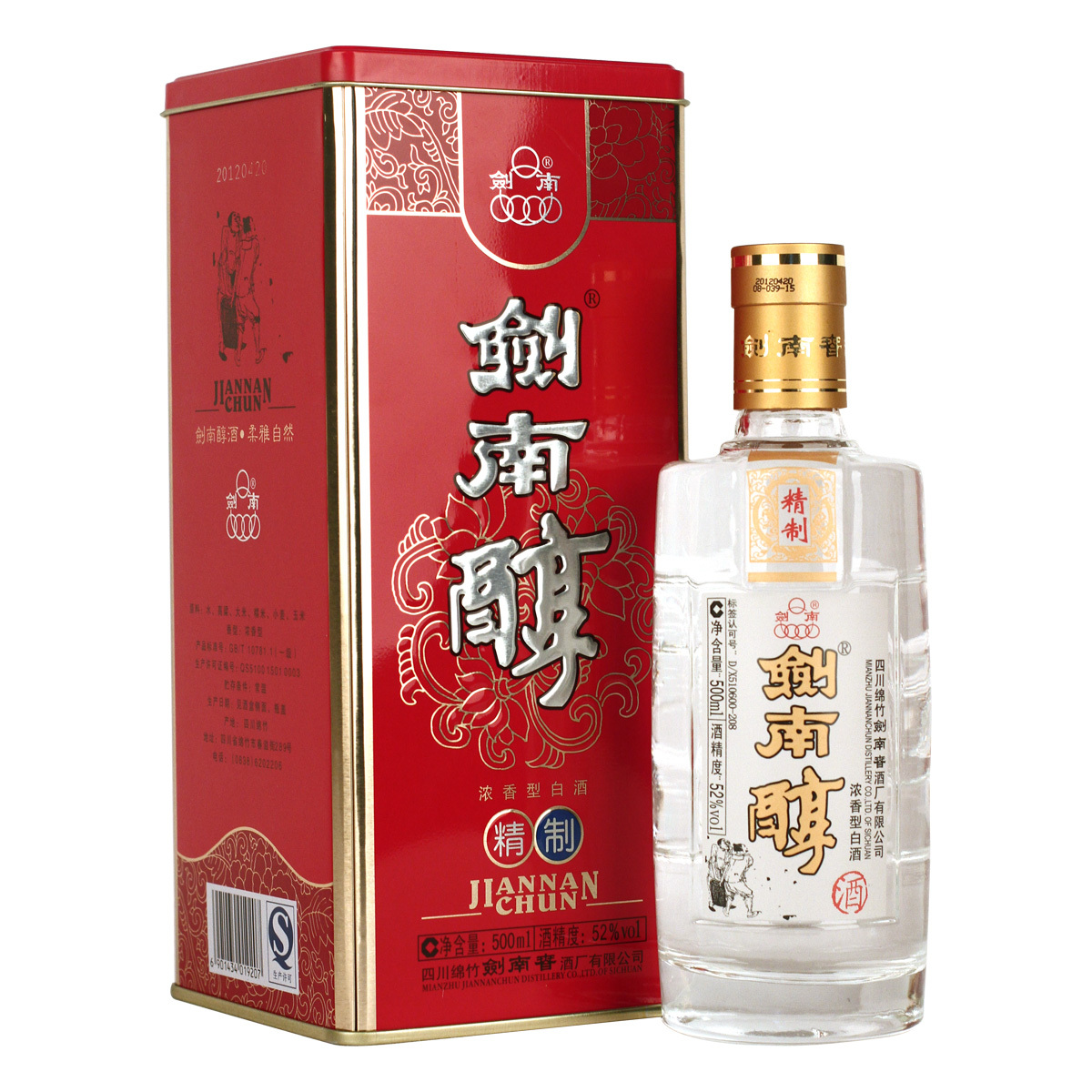 久加久高度白酒 剑南春出品 精制剑南醇 52度 浓香型500ml