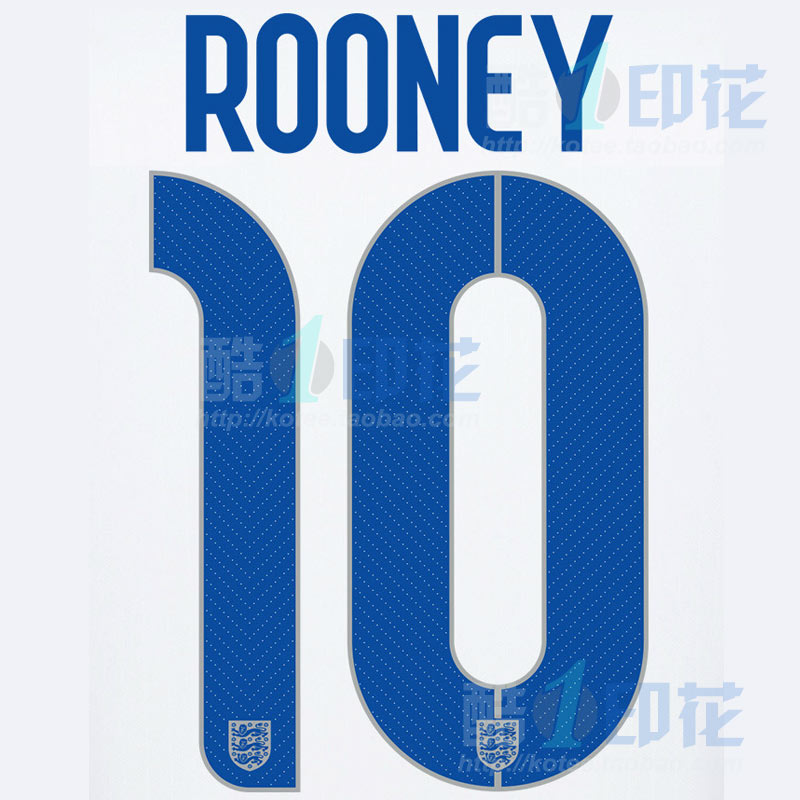 2014巴西世界杯英格兰原版号码10号鲁尼8号4