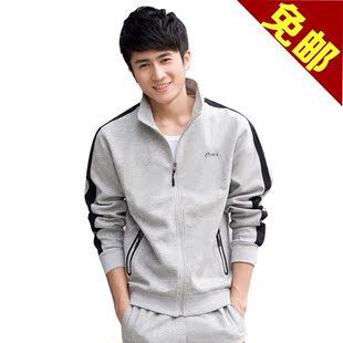 春季男士 高品质纯棉开衫 运动服套装 跑步秋冬