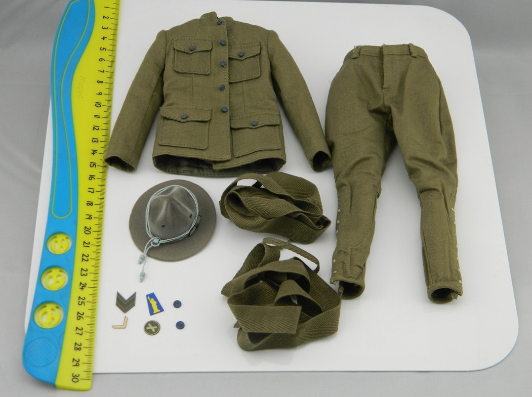 did a11009 一战美军 作战服 帽 绑腿 臂章 1:6 兵人散件特价现货