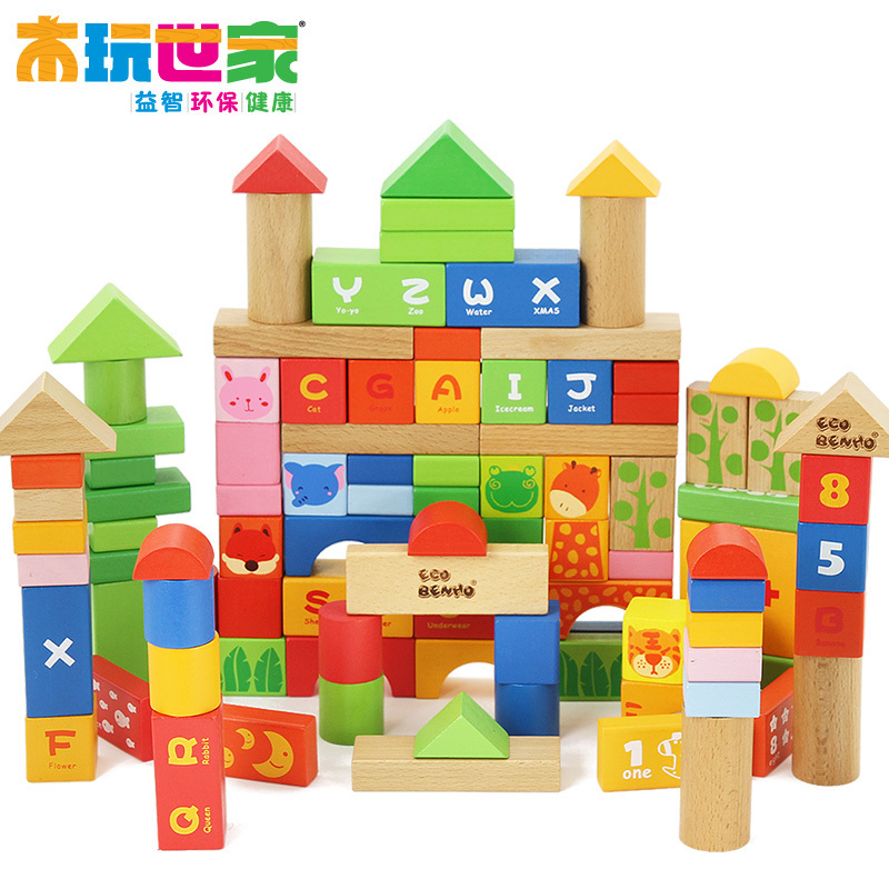 【品牌授权】木玩世家爆款升级102粒数字字母