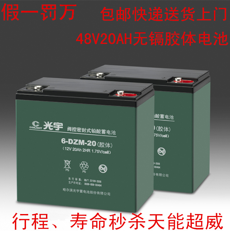 电动车电池电瓶车电池光宇胶体48V20AH(6-D