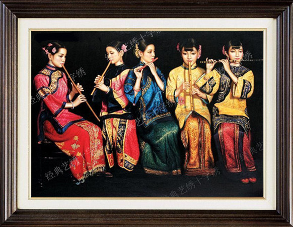 新款客厅大画中国风 陈逸飞名画 <em>五女吹箫</em>|一淘