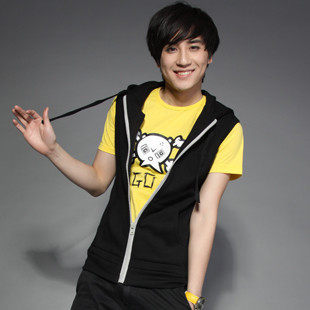 <em>马夹</em>男夏季新款<em>男装韩版修身</em>男式坎肩<em>连帽马甲</em>