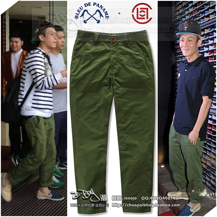 正品it代购clot陈冠希bleu de paname军绿休闲裤男布裤潮牌裤子