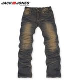&perp;主流名品店&radic;JACK JONES原单正品超赞做旧洗水皮标牛仔裤