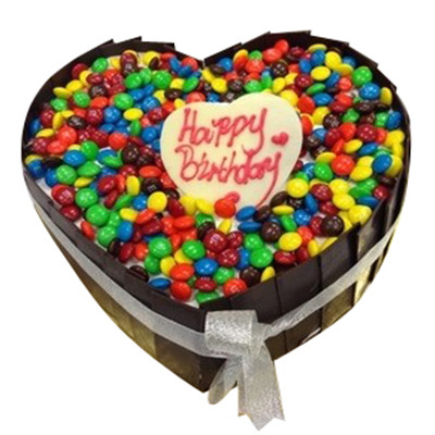 创意个性心形M豆彩虹生日蛋糕预定|北京天津烟台青岛成都店配送|一淘网优惠购|购就省钱