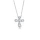 Tiffany项链 925银镶石水滴十字架项链