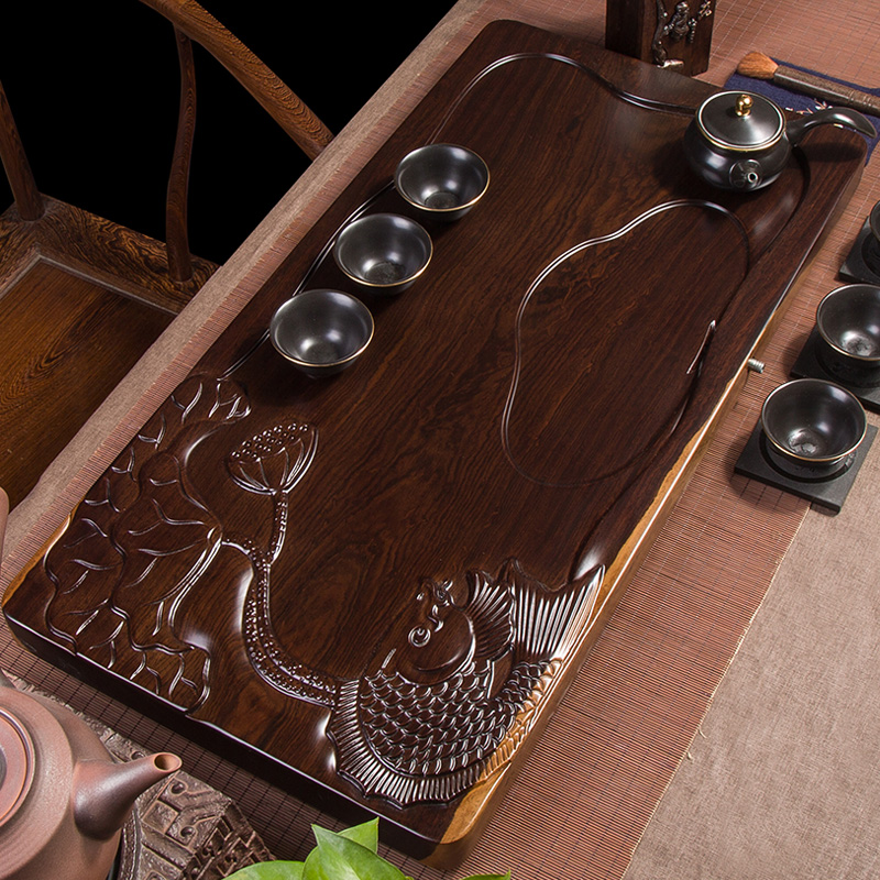 Ebony tea tray solid wood natural Block household Large thickening wooden drainage Simplicity rectangle Chinese style Chahaiin the Tableware , Tea set , Tea tray category - from Buy2taobao.com to provide professional Taobao agent buy service