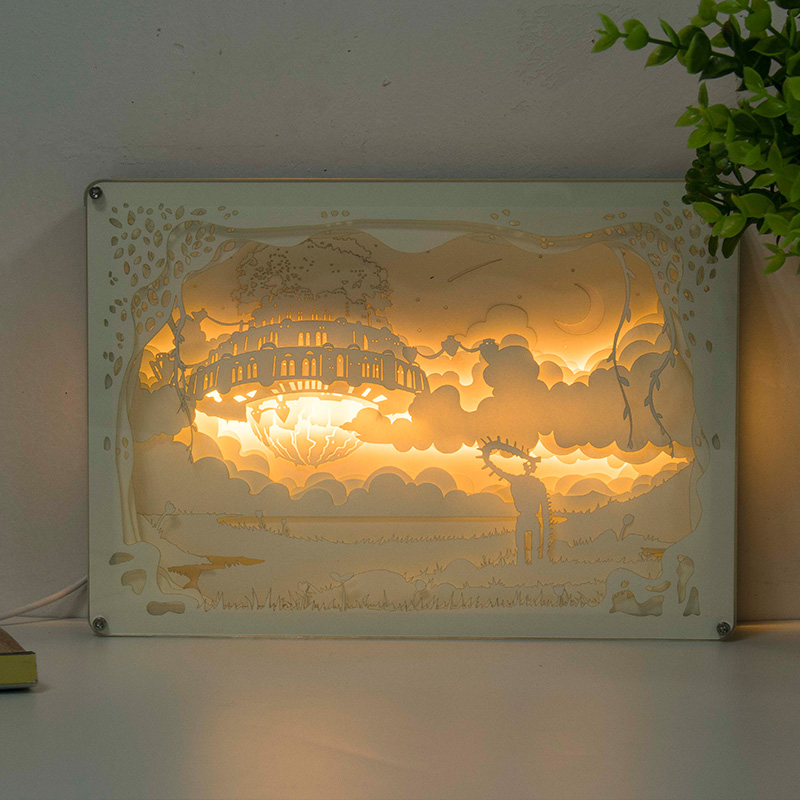 City of sky Hayao Miyazaki Garage Kit periphery Decoration Light Paper carving Bedside Atmosphere lamp comic Tanabata giftin the Play mode/Anime/Periphery/cos/Board games , Molded/Paper Models , Animation game Molded category - from Buy2taobao.com to provide professional Taobao agent buy service