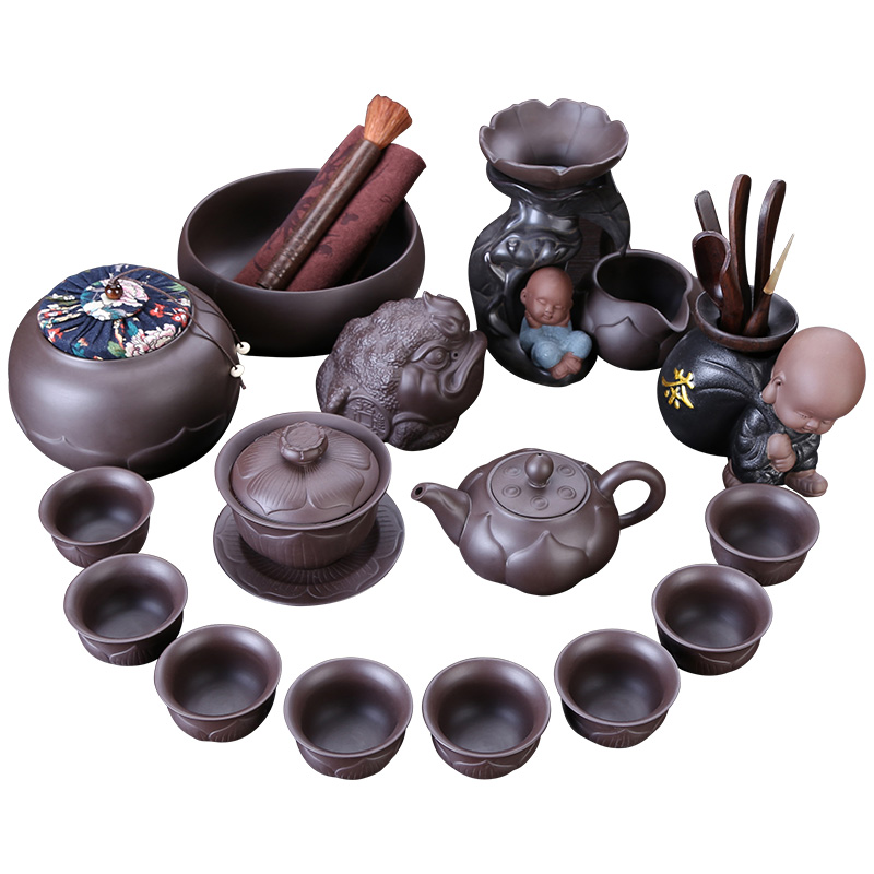 祥业紫砂茶具套装 功夫茶具家用整套紫泥陶瓷紫砂壶茶杯套装|msdalam kategori pinggan mangkuk, set teh, Kung Fu teh - dari Buy2taobao.com untuk memberikan perkhidmatan ejen Taobao profesional membeli