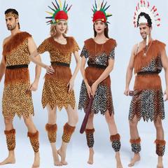 野人服装非洲鼓演出服印第安人原始人猎人土著部落舞蹈亲子表演服