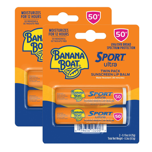 美国直邮 Banana Boat Sport Ultra SPF 50唇部防晒霜润唇膏4支装