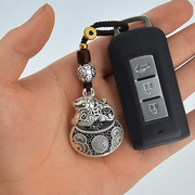 wz855貔貅车钥匙挂件男高档包包链女士个性创意手工足银饰品