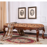 美式实木布艺沙发凳门厅试换鞋凳长凳卧室床前凳床尾凳奢华床榻