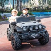 超大儿童电动车可坐双人宝宝越野车，大人小孩亲子玩具四轮驱带摇摆