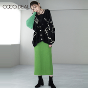cocodeal22冬季日系羊毛混纺高腰，直筒半身裙长裙女72727389