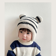 宝宝帽子护耳帽秋冬季婴儿小丸子毛线帽女童男童，可爱超萌保暖帽潮