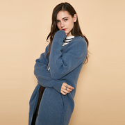 UGIZ秋冬季韩版中长款蝙蝠袖羊毛针织开衫外套女UDWB514-0