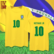 美洲杯巴西队内马尔桑巴军团，足球迷服队服，短袖t恤衫男女纯棉半袖