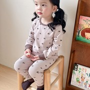韩国儿童家居服秋冬季宝宝睡衣男童女童保暖长袖长裤套装冬天打底