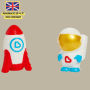 英国Munchkin麦肯齐洗澡太空玩具宇航员火箭飞船感应发光儿童宝宝