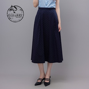 d-harry迪哈利夏季a字型，藏青色波点半身裙dh232m96285d