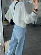 白色防晒针织开衫女2023夏季韩版气质外搭配裙子披肩空调罩衫