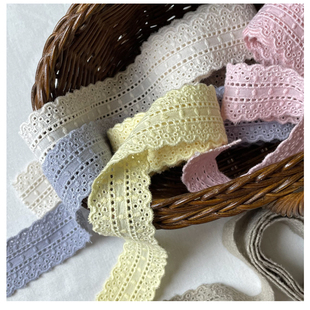 韩国进口纯棉彩色镂空蕾丝，织带手工diy蝴蝶结，发夹发箍材料