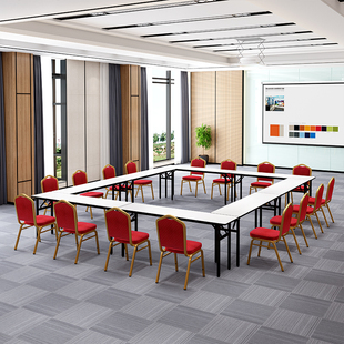教育机构培训桌椅组合双人折叠长，条桌学生课桌小型会议桌简约现代