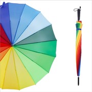 16k直杆彩虹，伞长柄自动雨伞，创意广告雨伞