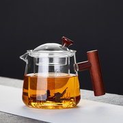 玻璃茶壶耐高温加厚单壶茶水分离家用小花茶壶功夫茶具专用泡茶壶