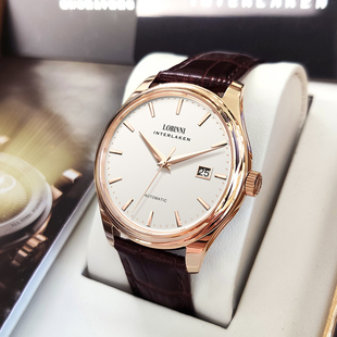 品牌罗宾尼男士手表机械表男全自动超薄商务休闲腕表十大