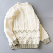 秋冬儿童羊绒衫男女童白色毛衣中大童宝宝高端纯羊绒针织套头加厚